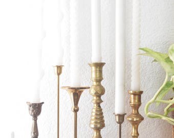 set of 6 brass ornate candle holders / instant collection