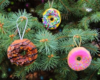 Donut christmas tree ornaments