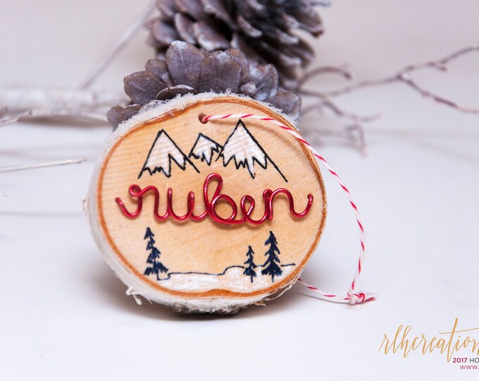 Personalized Wood Ornament / Wooden Name Ornament / Custom Christmas Ornament / Wood Slice Ornament / Wooden Ornament / Rustic Ornament