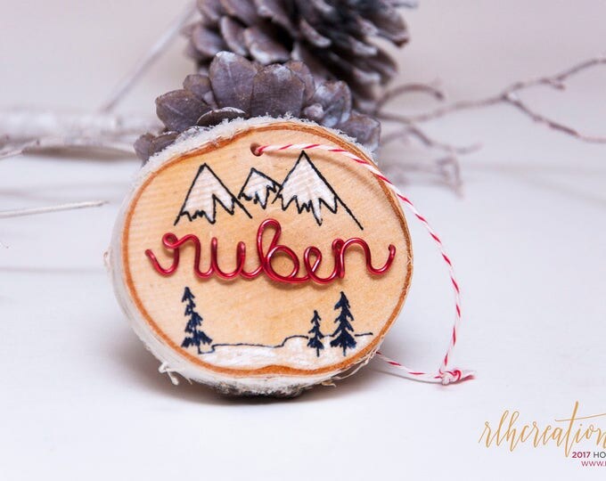 Personalized Wood Ornament / Wooden Name Ornament / Custom Christmas Ornament / Wood Slice Ornament / Wooden Ornament / Rustic Ornament