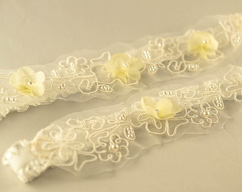 Wedding Garter Set, Lace and Pearl Wedding Garter Set, Lace Bridal Garter Set, Lace Garter, Lace Bridal Garter Set, Marti & Co