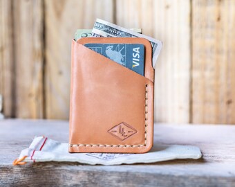 Thin Leather Wallet HAND SEWN in USA Mens Leather Wallet Minimal Wallet Front Pocket Wallet Slim Wallet Groomsmen Gift Lifetime Leather Co
