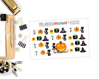 Halloween Countdown Stickers, Halloween Stickers