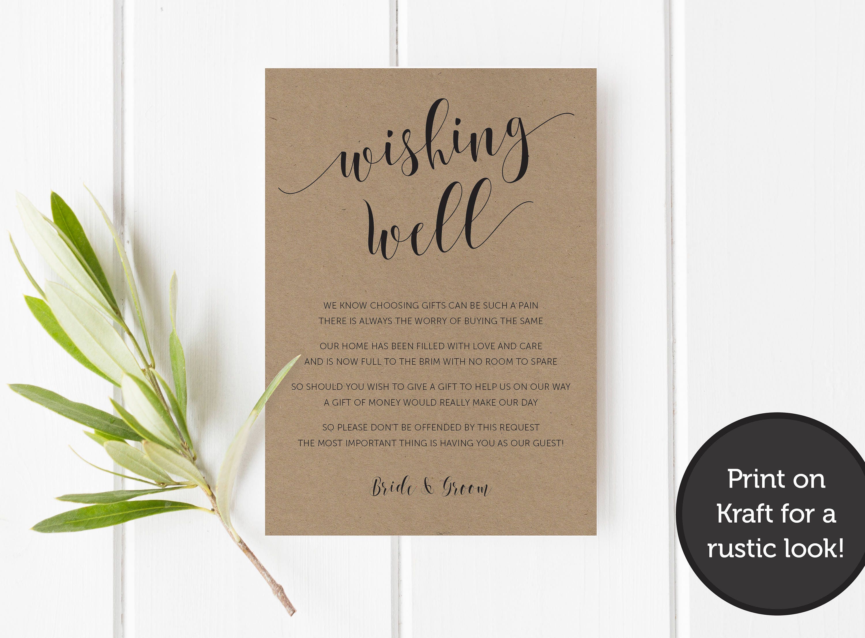 Printable Wishing Well Card Wishing Well Card Template