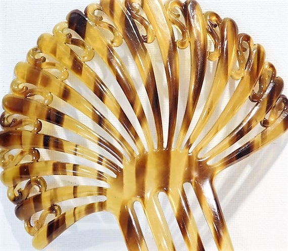 Faux Tortoise Shell Celluloid Hair Comb Mantilla 1910s Edwardian Backcomb Topcomb Wedding Comb Late Art Nouveau Early Art Deco Fashion