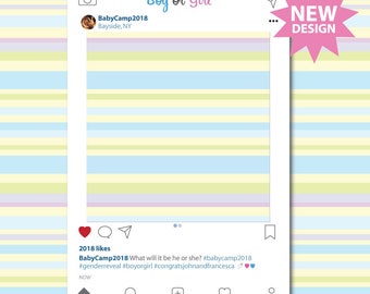 Instagram Frame Photo Booth Props, Photo Booth Prop, Instaframe, Social Media, Digital Download, Custom Design, Gender Reveal Frame