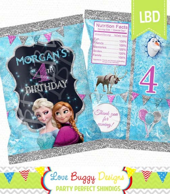 Frozen Chip Bag Candy Bag Chip Bag Party Bags Any Age