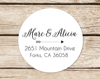 Custom Name Stickers, Return Address Labels Stickers, Wedding Address Labels, Round Address Stickers