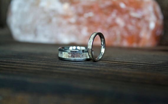 Antler Ring, Couple Rings, Tungsten Carbide Ring, Mens Ring, Womens Ring, Wedding Band, Antler Rings, Antler Band, Antler Wedding Band