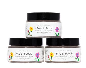 Raw Cacao SPF25+ Day Cream/ Rosemary Anti-Aging Face Cream/Shea Butter/Organic Coconut Oil/VEGAN/Sunscreen Moisturizer/Day Cream