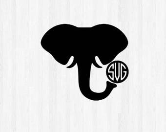 Elephant Monogram Svg Free - Layered SVG Cut File - Best Free Font