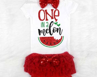 watermelon first birthday outfit girls first birthday outfit summer first birthday outfit melon first birthday outfit red and green birthday