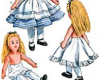 Alice In Wonderland Cloth Doll Pattern and Doll Clothes Pattern, Vintage 1947, Alice In Wonderland Dress Pattern, PDF Pattern