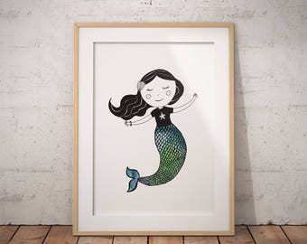 Mermaid wall art | Etsy