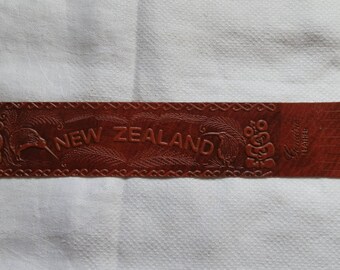 Vintage 1980's Chestnut Brown Leather NEW ZEALAND Bookmark