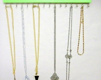 Necklace Holder Wall, Necklace Storage, 12 in. (12 Hks) or 16 in. (16 Hks), Necklace Organizer, Wall Necklace Holder, Perfect for Dorm