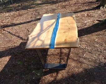 Modern River Dining table - Live edge furniture - Dining table with resin