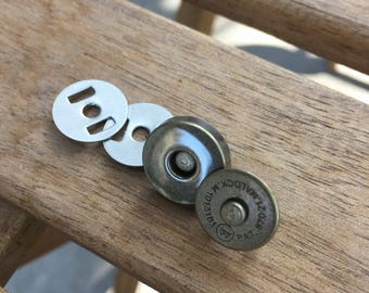 Magnetic Snap Closure, magnetic snaps, bronze snaps, bag snaps, purse snaps, leather craft supply, bag findings