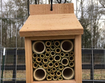 Mason Bee House - Cedar and Bamboo