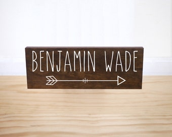 Personalized Name Sign, Baby Name Sign, Woodland Nursery, Arrow Decor, Baby Shower Gift, Personalized Baby Gift, Woodland Baby Shower
