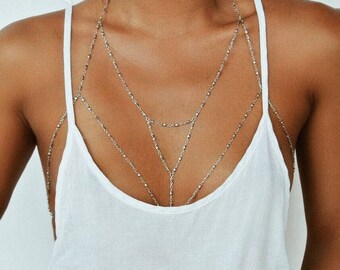 Body Chain / Silver body chain / Boho bodychain