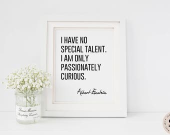 Albert Einstein Quote Print — Printable Wall Art Typography Poster Black And White Print Einstein Quote Digital Art Print INSTANT DOWNLOAD