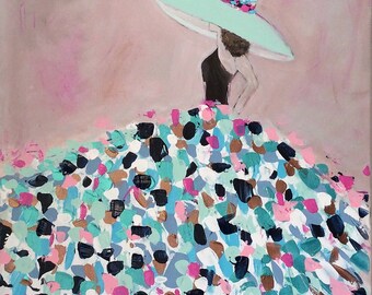 Colorful dress - contemporary woman painting woman painting