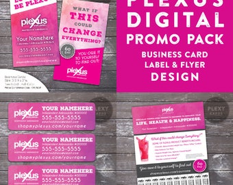 Plexus Watercolor Promo Pack - Business Cards, Labels & Flyer - Digital Files