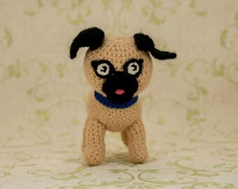 Unique baby gift personalized stuffed animal dog personalized baby crochet toys birthday baby boy birthday baby girl christmas gifts mops