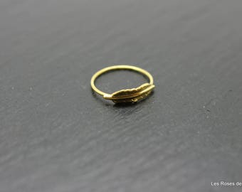 ring size Golden Feather 53 mini, gold ring