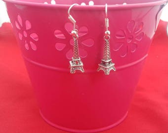 Eiffel Tower Silver Plated Drop Earrings, French Themed Jewellery, Small Jewelry Gifts For Her, France Inspired, Natural Wonders, Dangle