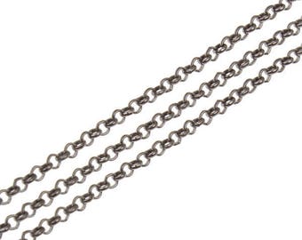 2 m line Jaseron 3.2 mm Gunmetal mesh chain brass chain