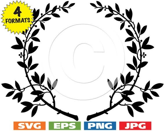 Download Laurel with Leaves Border/Frame Clip Art Image svg cutting