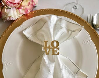 love napkin ring holders personalized wedding napkin rings valentines day table decor love sign custom gold - Wedding Napkin Rings love napkin ring holders personalized wedding napkin rings valentines day table decor love sign custom gold - Wedding Napkin Rings