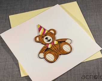 Quilled Birthday Teddy Bear