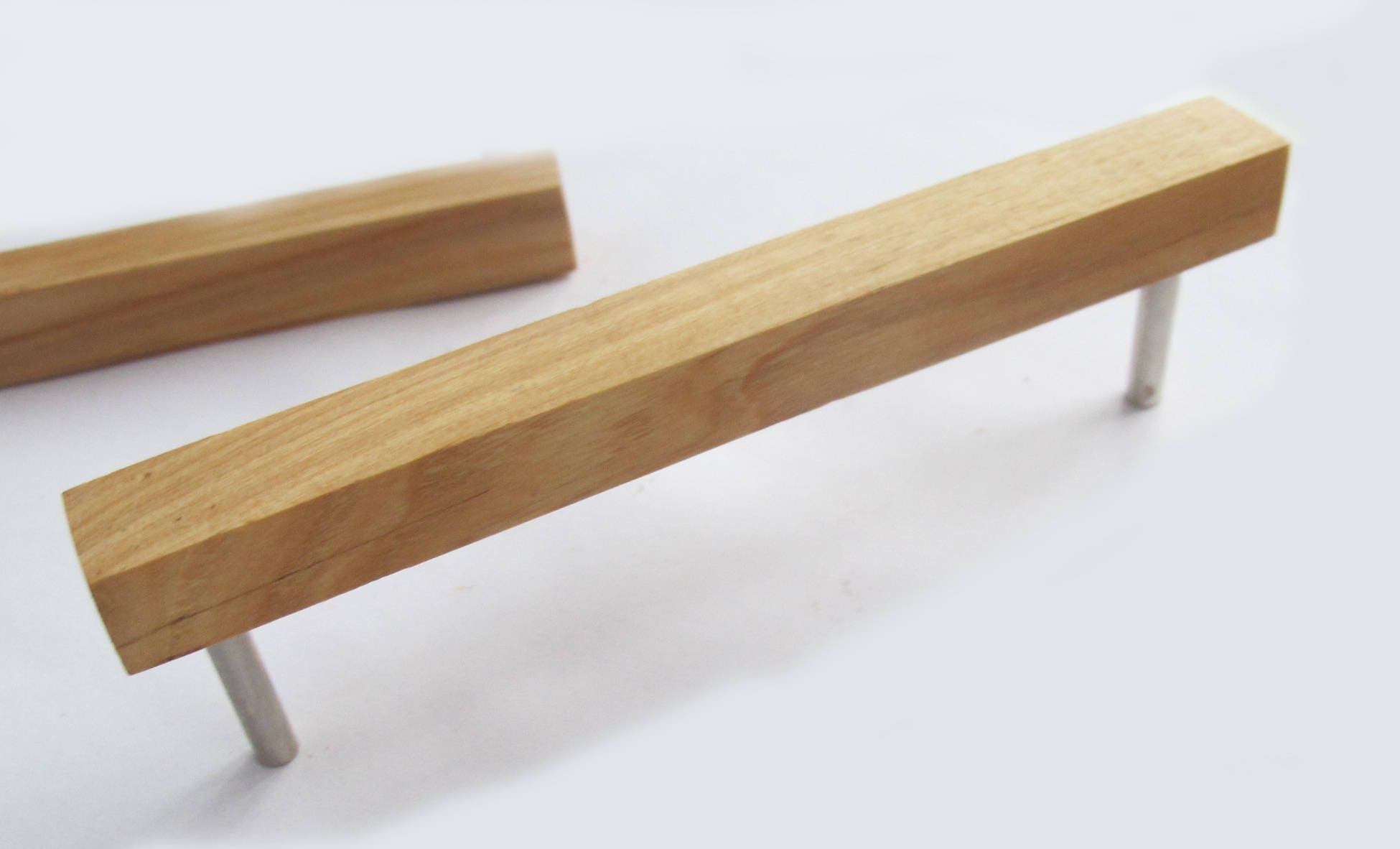 Wooden Drawer Pulls, Set of 2 Oak Wood Drawer Handles, Modern