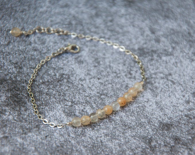 Rutilated quartz jewelry, Clear quartz bracelet, Rutilated quartz bracelet, Clear bead bracelet, Rutile quartz bracelet