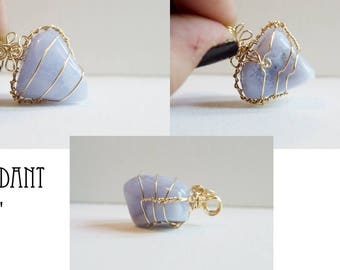 Blue Lace Agate Pendant