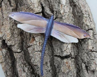 Leather Dragonfly Hair Clip