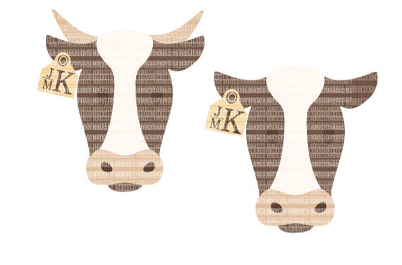 Download Cow Monogram Frame SVG Files Cuttable Files DXF EPS png Cut