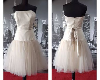 SALE, Champagne wedding dress, Tea Length wedding dress, Bridesmaid dress, Tutu dress, Short Wedding Dress, Short Bridesmaid dress, Prom,