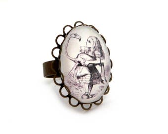 Ring adjustable alice in Wonderland ALICE countries