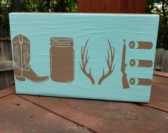 Valentines Day Sign, Country Love, Hunting Gifts, Country Home Décor, Love Sign, Love Sign Wood, Rustic, Country Signs, Love Wood Block Sign