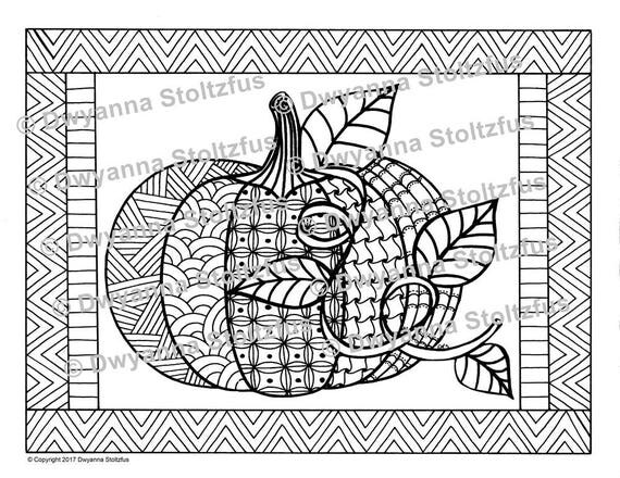 Detailed Pumpkin Coloring Page JPG