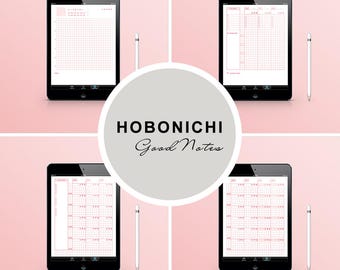 GoodNotes Hobonichi / iPad GoodNotes / GoodNotes Template / Digital Planner Pages / Hobonichi Notebook / Japanese Notebook / PINK
