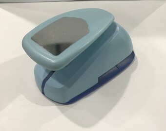 Clever Lever Paper Punch 2" Small Merchandise Gift Tag Blue Papercraft Tool Marvy Uchida Craft Supply Scrapbooking DIY Nesting Tag Cutter