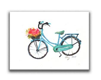 Bicycle painting | Etsy