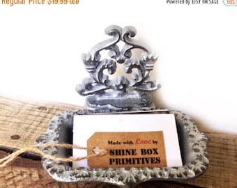 ON SALE Vintage Style Soap Dish - Soap Holder - Silver/ Or Pick Color - Business Card Holder For Desk - Cast Iron - Soap Display - Soap Dish