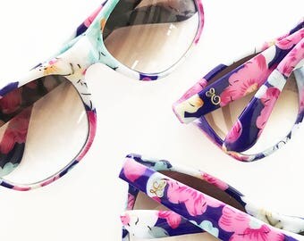 Monogram Floral Sunglasses - Bridal Party - 5 pieces