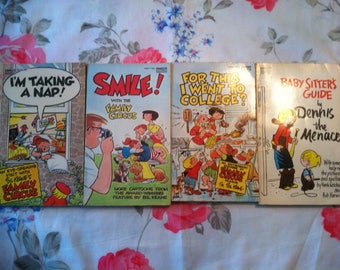 Family Circus and Dennis the Menace Vintage Books (four books) (Free Shipping!)
